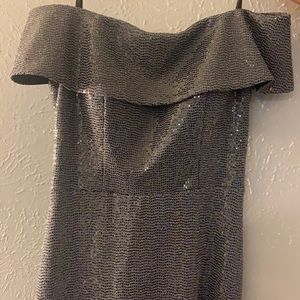 Off the shoulder metallic Long Gown